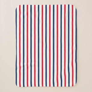 Fourth of July red white blue stripes patriotic Sherpa Blanket