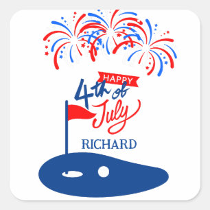 FOURTH OF JULY SQUARE STICKER