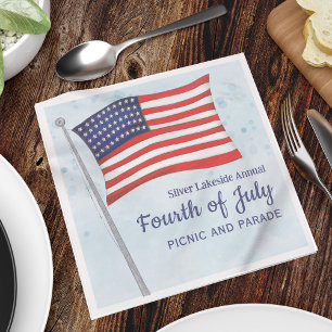 Fourth of July Stars and Stripes Custom Napkin