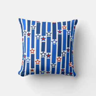 Fourth of July Stars and Stripes Throw Pillow