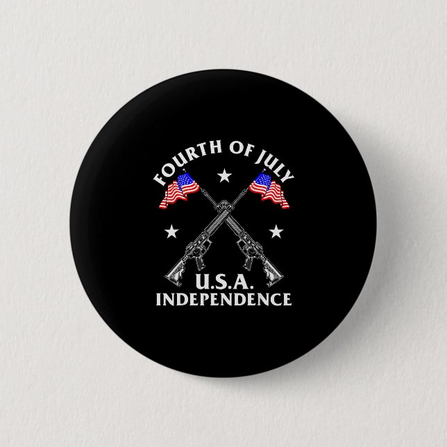 Fourth of july usa independence  2 inch round button (Front)