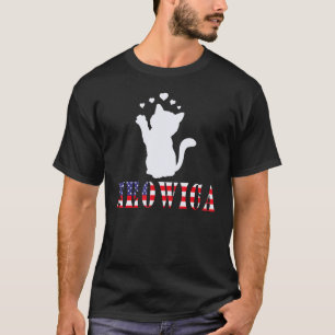 Fourth Of July Womens Meowica Cute Kitten Cat Grap T-Shirt