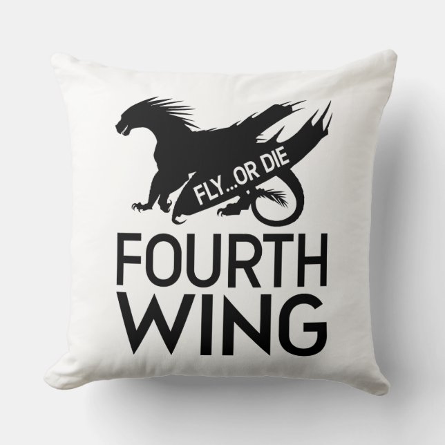 Fourth Wing - Fly Or Die Throw Pillow (Front)