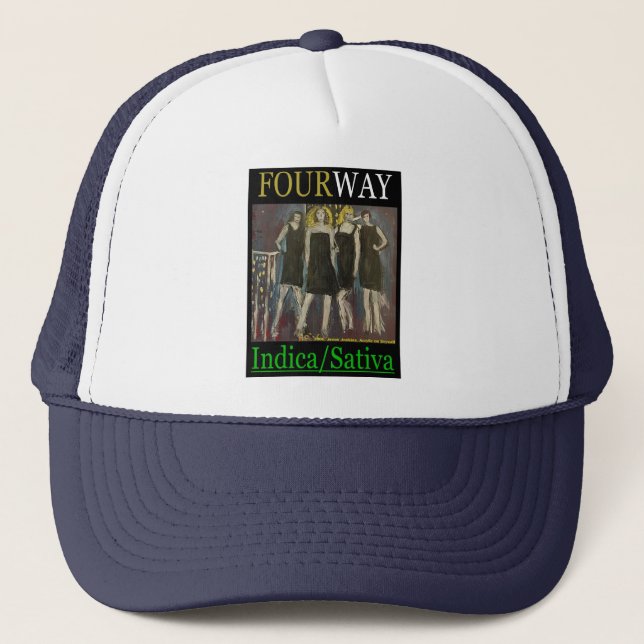 FOURWAY INDICA SATIVA TRUCKER HAT (Front)