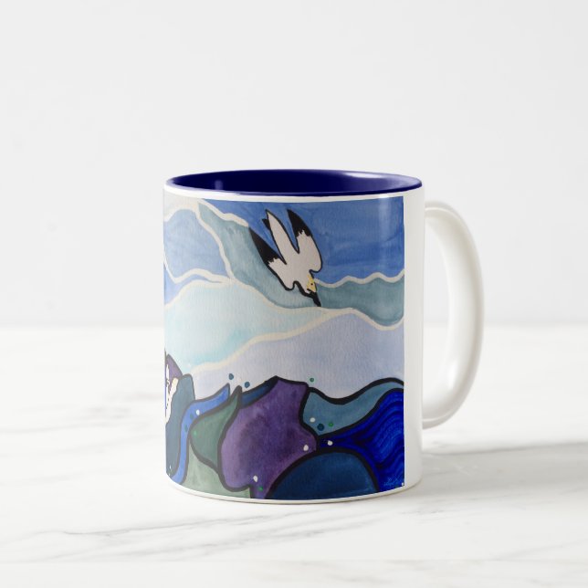 Fous de Bassan de plongée peignant la tasse (Devant droit)