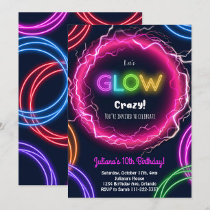 Fous de lumière Invitation d'anniversaire