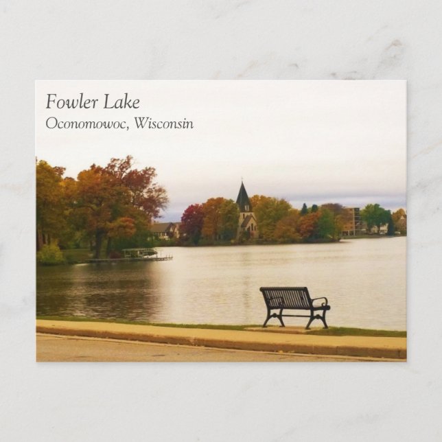 Fowler Lake in Autumn, WI Postcard (Front)
