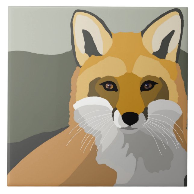 Fox 2 Animal design Tile (Front)