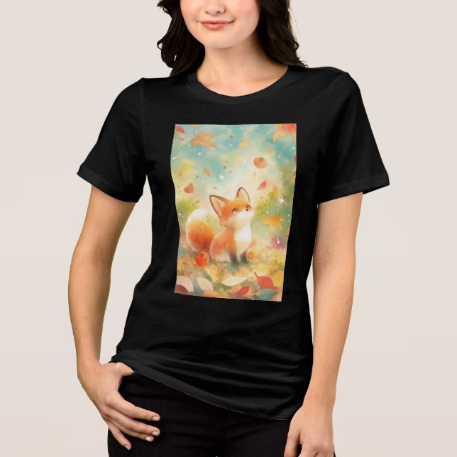 Fox Amidst Autumn Charm Tri-Blend Shirt (Front)