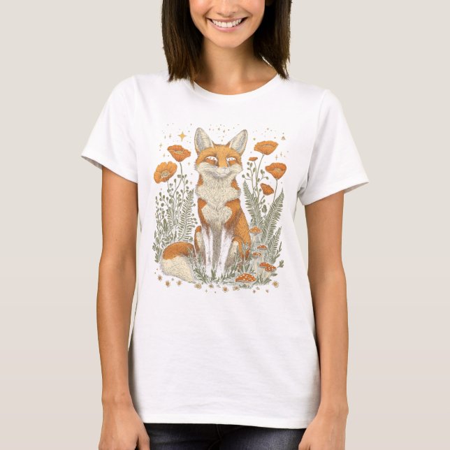 Fox Among the Fleur sauvage T-shirt (Devant)
