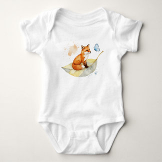  Fox and a butterfly  Baby Bodysuit