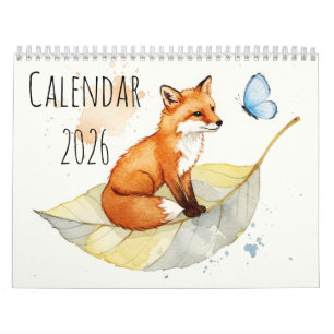 Fox and a butterfly  Calendar