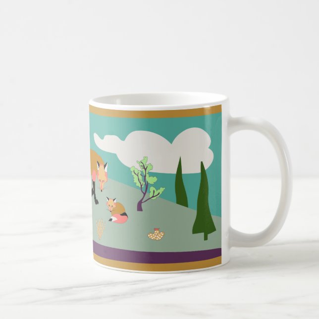 Fox and baby in desert coffee mug (Right)
