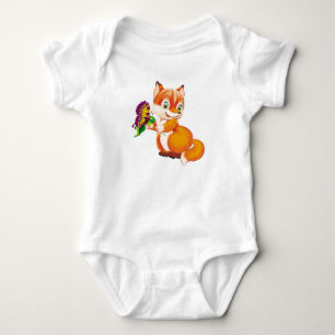 fox and butterfly baby bodysuit