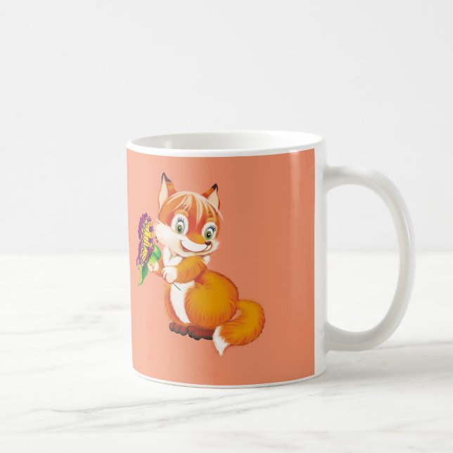 fox and butterfly coffee mug (Right)