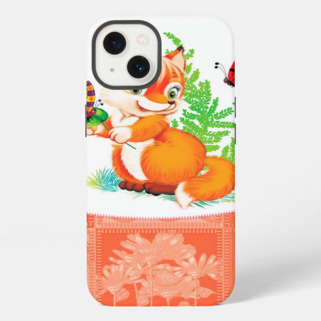 fox and butterfly iPhone case (Back)
