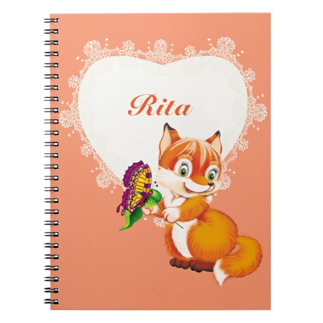 fox and butterfly notebook (Front)