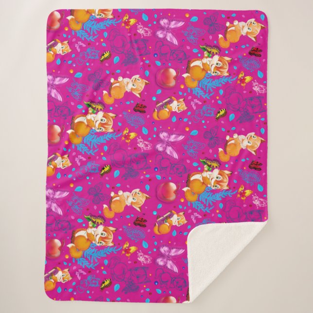 fox and butterfly sherpa blanket (Front)