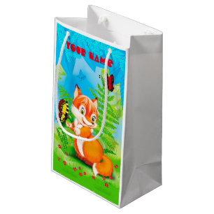 fox and butterfly small gift bag