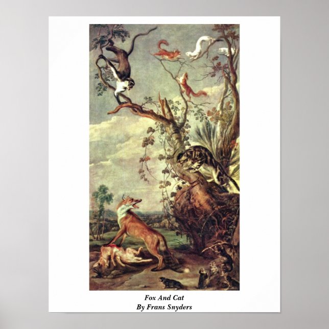Fox And Cat By Frans Snyders Poster (Front)