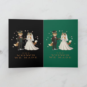 Fox and Cat Wedding Day Illustration Card