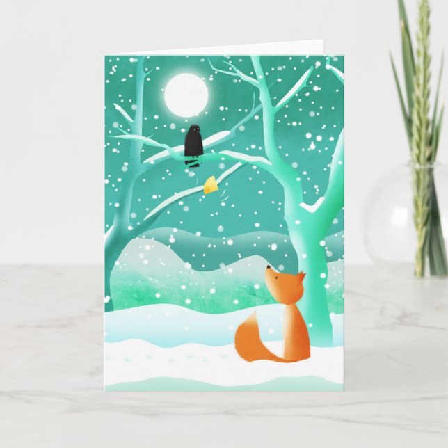 Fox and crow - greeting cards (Front)