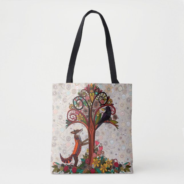 fox and crow tote bag (Front)