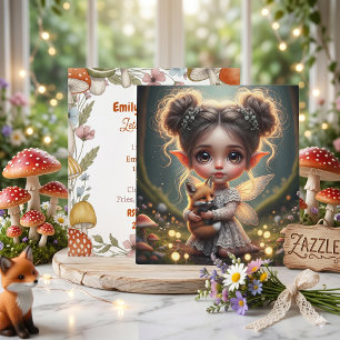 Fox and Fairy Cottagecore Girl's Birthday Party Invitation