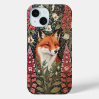 Fox and Foxglove Flowers William Morris Inspired