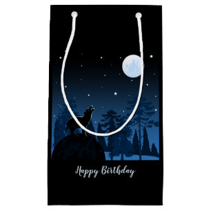 Fox And Full Moon At Midnight Small Gift Bag
