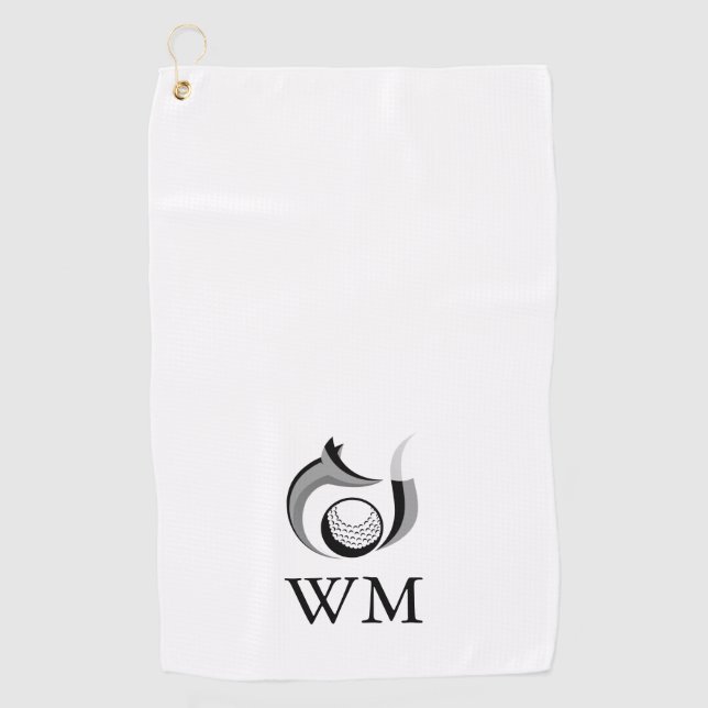 Fox And Golf Ball Personalized Monogram Towel (Front)