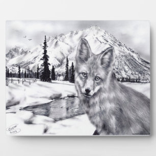 Fox and Mountains Plaque