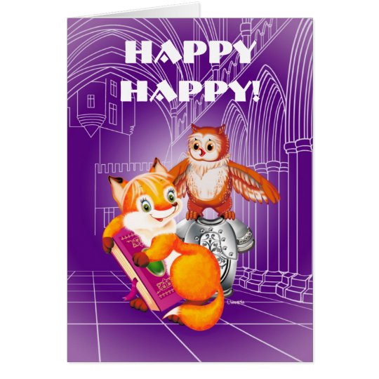 fox and owl card