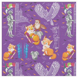 fox and owl fabric