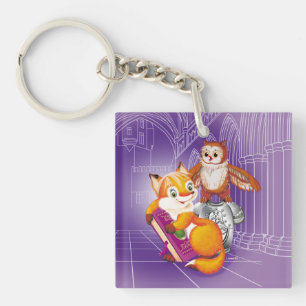 fox and owl keychain