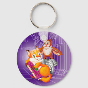 fox and owl keychain