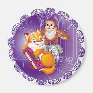 fox and owl magnet