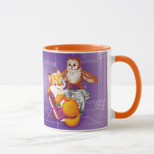 fox and owl mug
