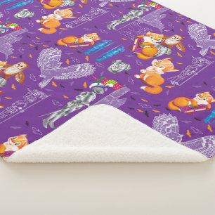 fox and owl sherpa blanket