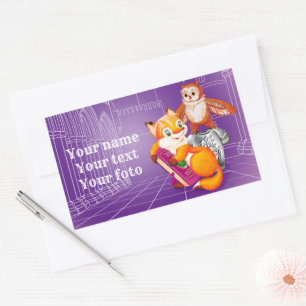 fox and owl  violet sticker