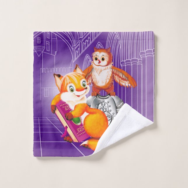 fox and owl wash cloth (Wash Cloth)