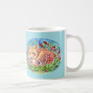 Fox and Pansies Coffee Mug