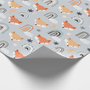 Fox and Rainbows Wrapping Paper