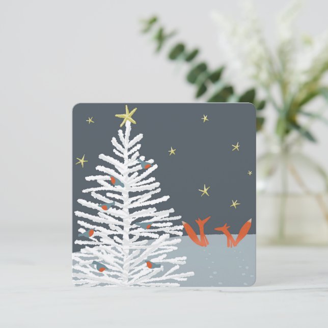 Fox and robin Christmas card (Standing Front)