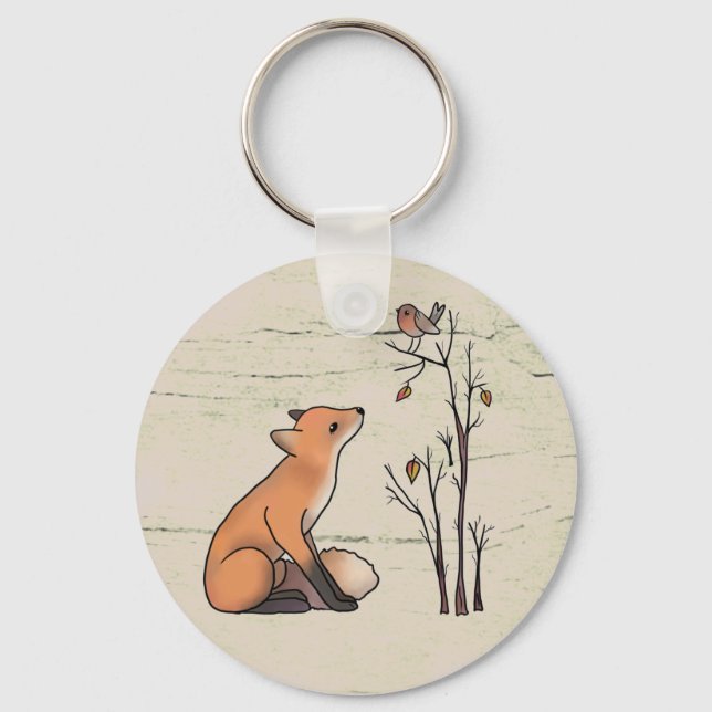 fox and robin keychain (Front)