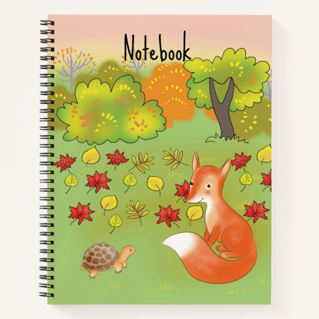 Fox and turtle in the forest notebook (Front)