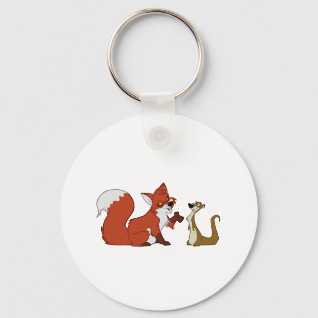 Fox and Weasel Talk Keychain (Front)