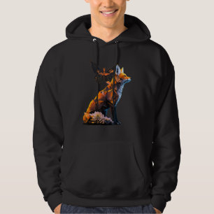 Fox Animal Art Butterfly Flowers Fox Hoodie