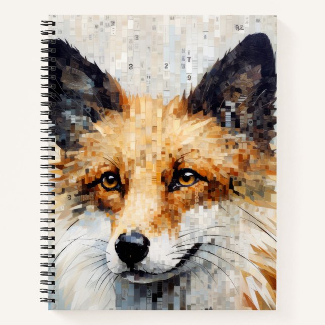 Fox Animal Art Decor Paint Mosaic  Notebook (Front)