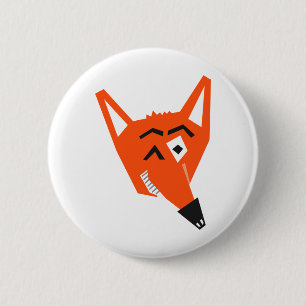 Fox Animal Cartoon Cunning Devious Evil Eye 2 Inch Round Button